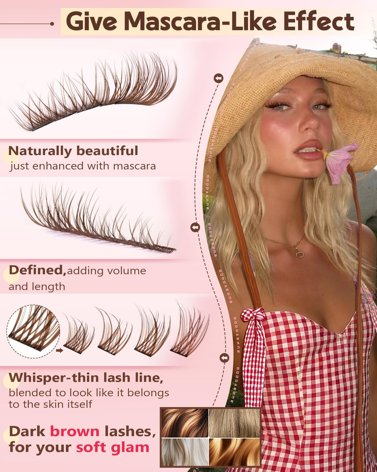 Goddvenus close-up of lash cluster fibers highlighting fine texture and seamless blend benefit