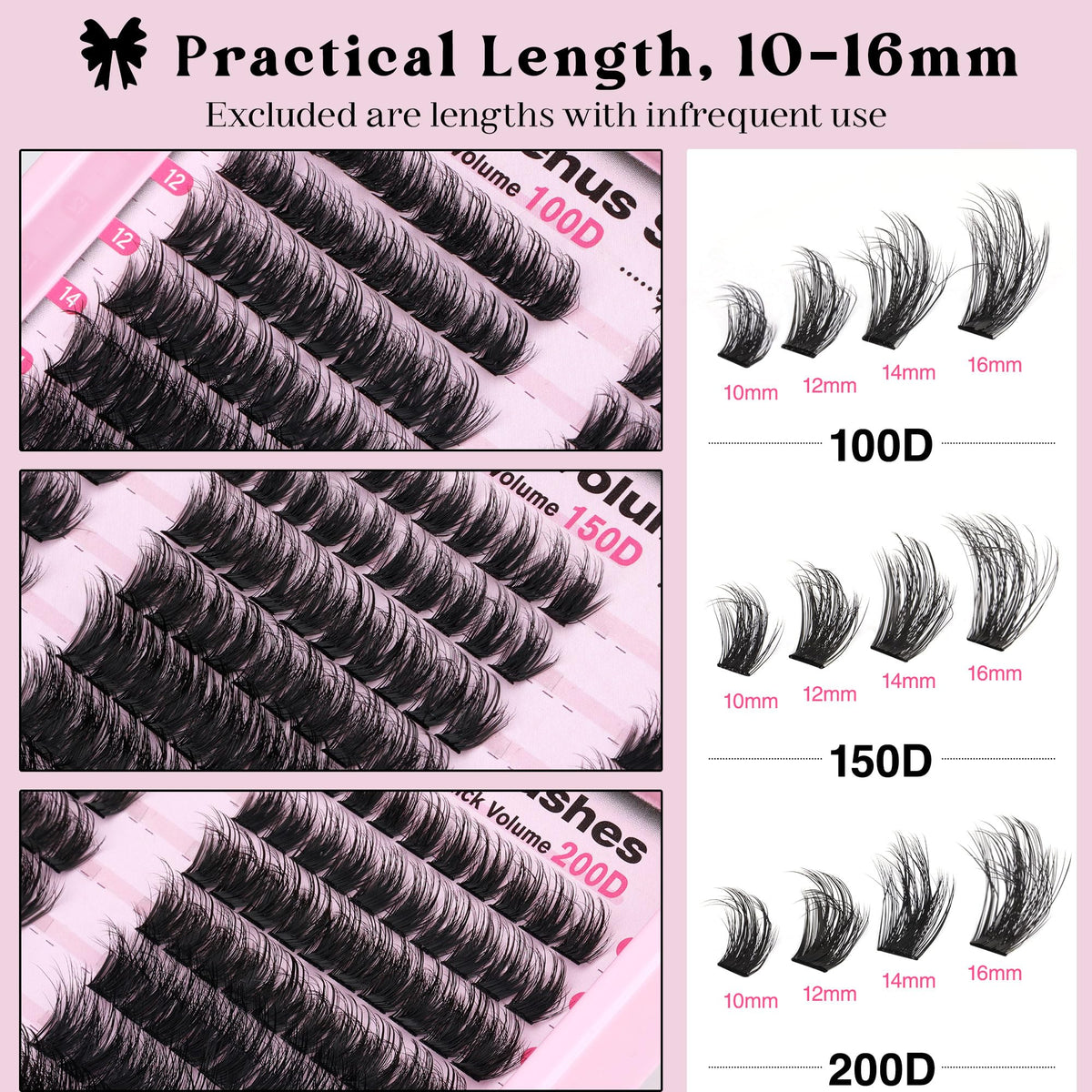 Goddvenus top view of 300 clusters arranged in tray for quick DIY lash picks