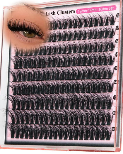 goddvenus front packaging showing cluster lash set and lengths benefit ease