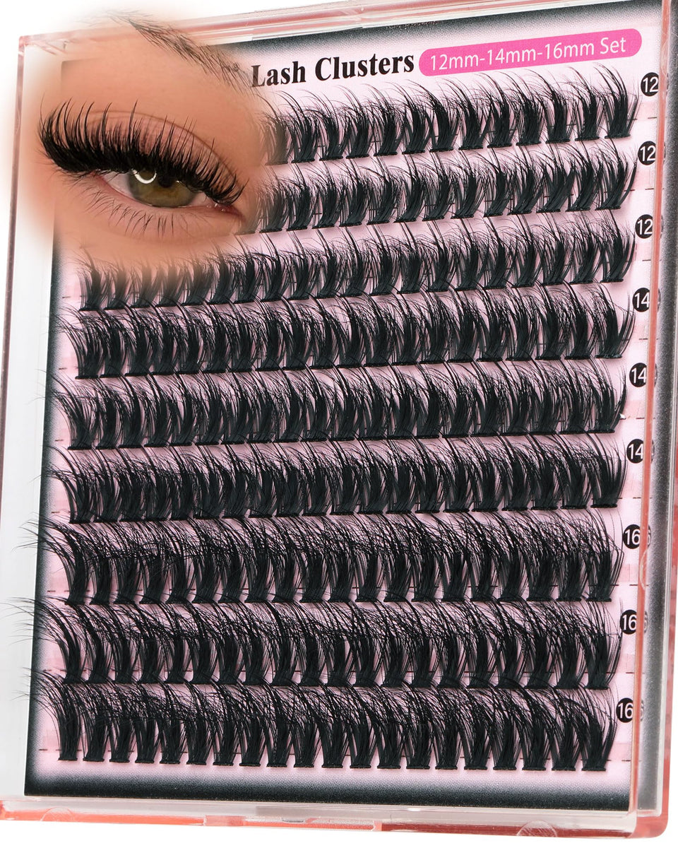 goddvenus front packaging showing cluster lash set and lengths benefit ease