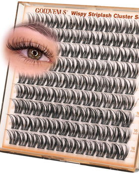 Goddvenus front packaging showing cluster lash set and benefits