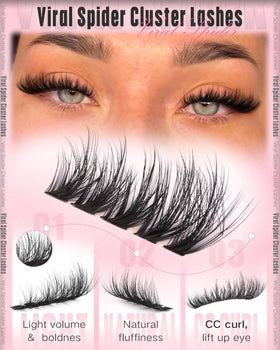 goddvenus lash clusters applied on model demonstrating quick DIY application
