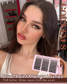 Goddvenus clusters applied on model eye showing lifted C-curl effect