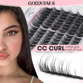 goddvenus label and product panel highlighting curl and length information