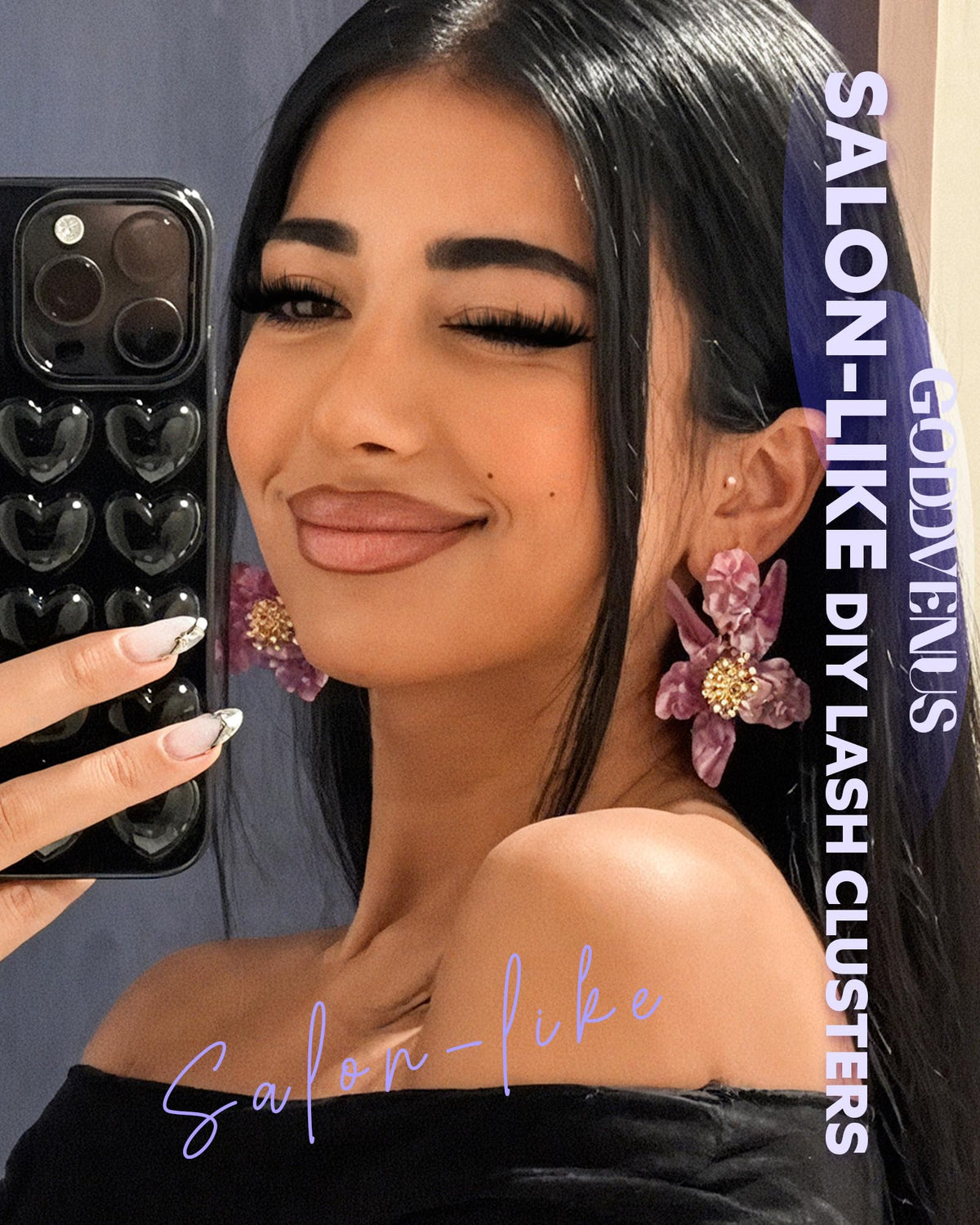 Goddvenus lashes length comparison 10–16mm showing customizable styling benefit