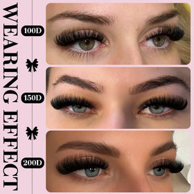 Goddvenus side-by-side length comparison 10mm to 16mm to choose correct lash length