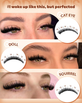 Goddvenus lifestyle vanity shot demonstrating wearable, fluttery lashes