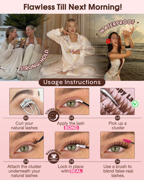 Goddvenus finished evening look demonstrating soft lifted lash effect