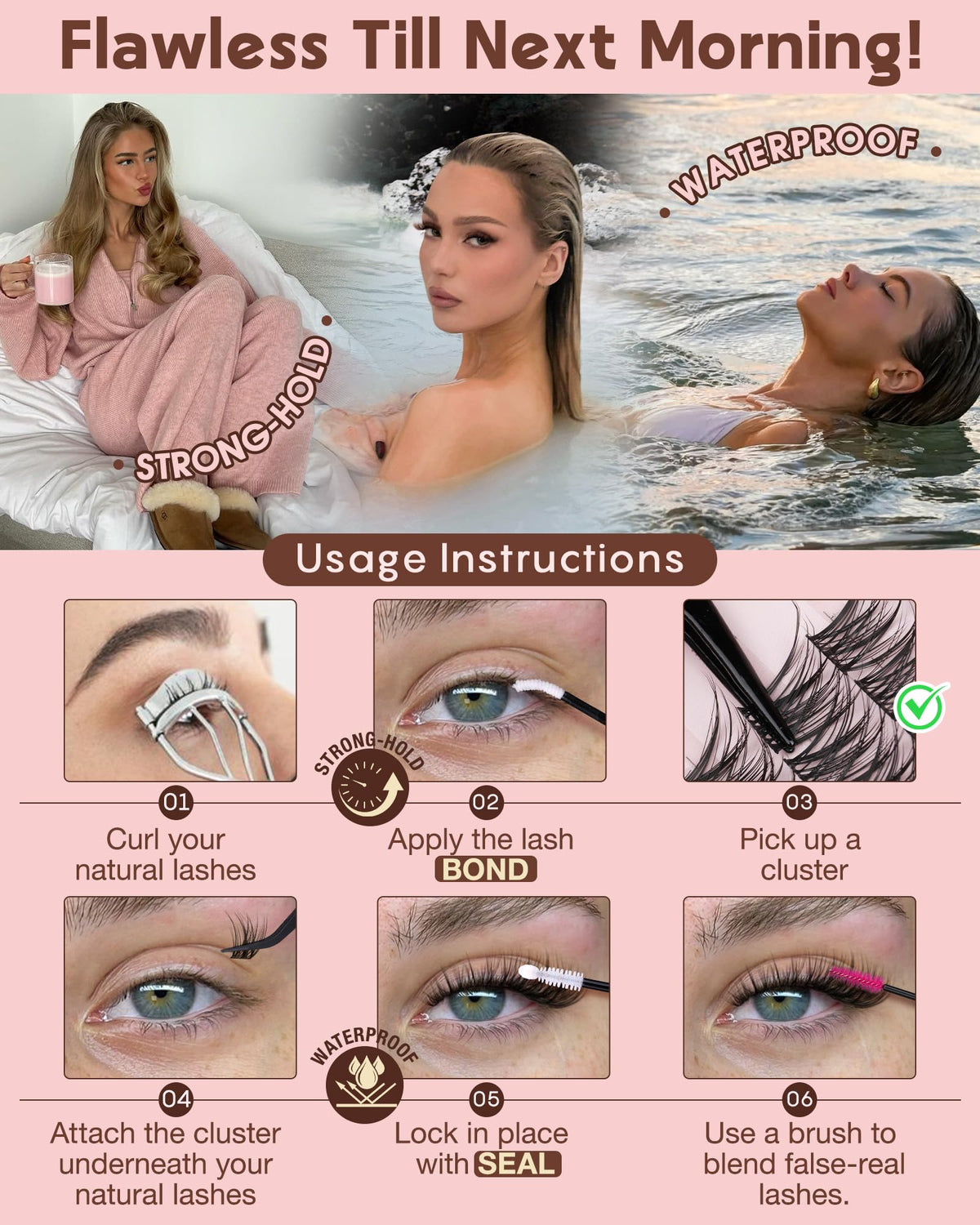 Goddvenus lifestyle evening look showcasing long-lasting glam without clumps