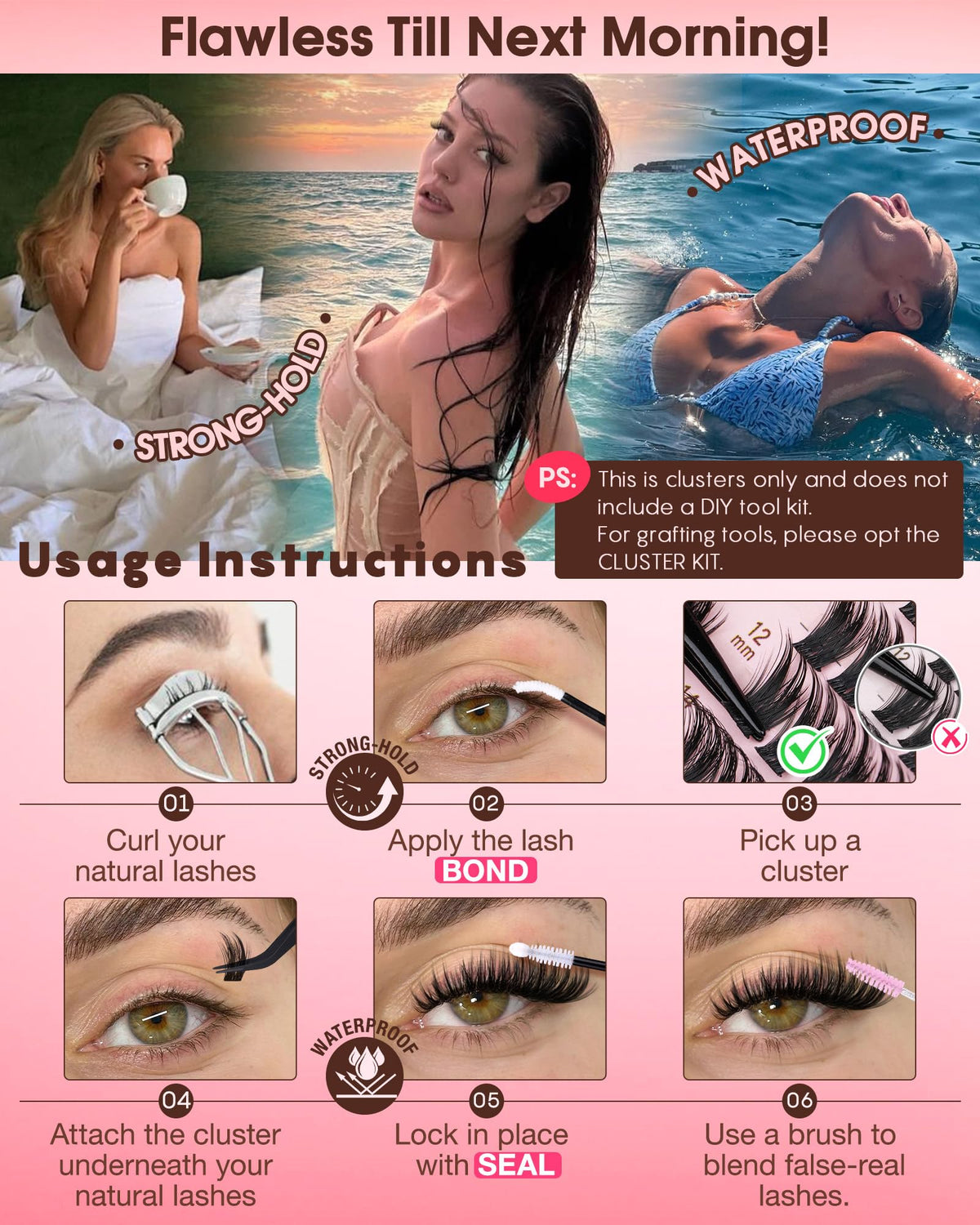 Goddvenus model wearing clusters for event-ready dramatic eye look