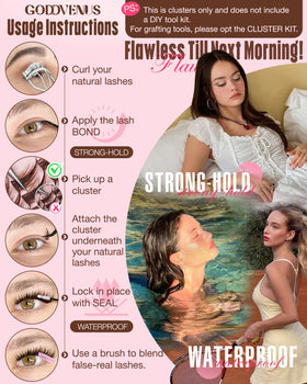 Goddvenus lifestyle model wearing anime-inspired soft lashes for eye-opening effect