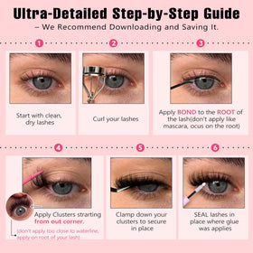 Goddvenus lash clusters next to ruler showing length options