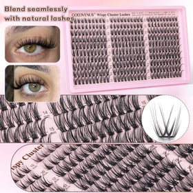 Goddvenus side profile of lashes blending with natural lashes for seamless finish