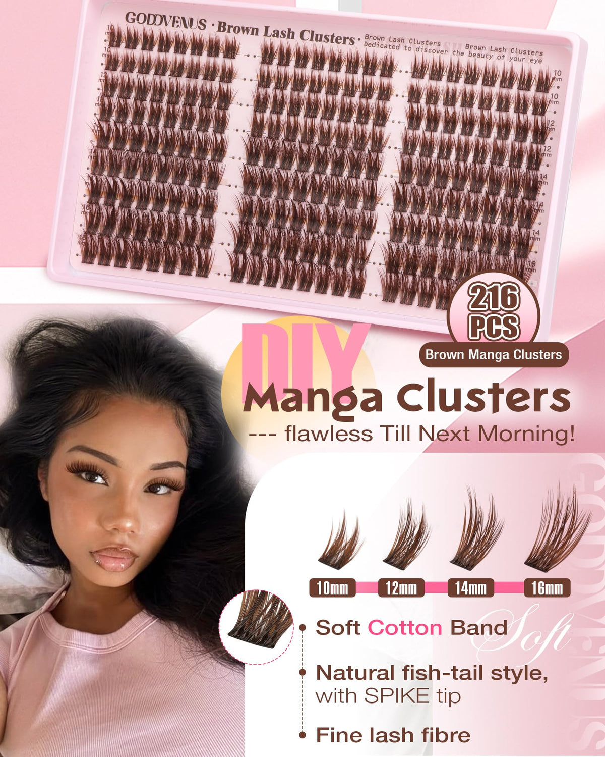 Goddvenus worn on eye showcasing natural doll-like lift and definition