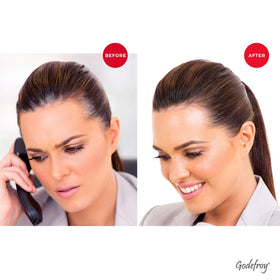 Godefroy before and after roots comparison showing natural coverage