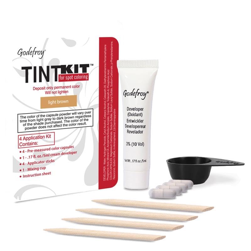 Godefroy front packaging showing light brown kit and compact design benefit
