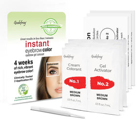 Godefroy front packaging showing medium brown shade and compact design benefit