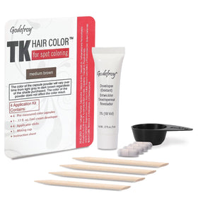 Godefroy front packaging showing medium brown kit and kit benefits