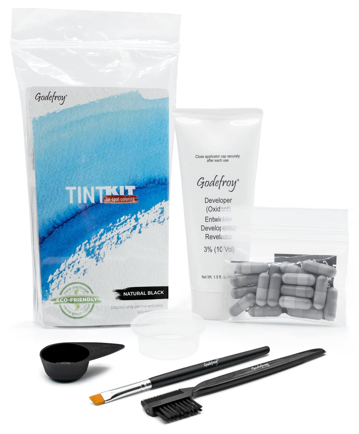 Godefroy front packaging showing kit contents and benefits