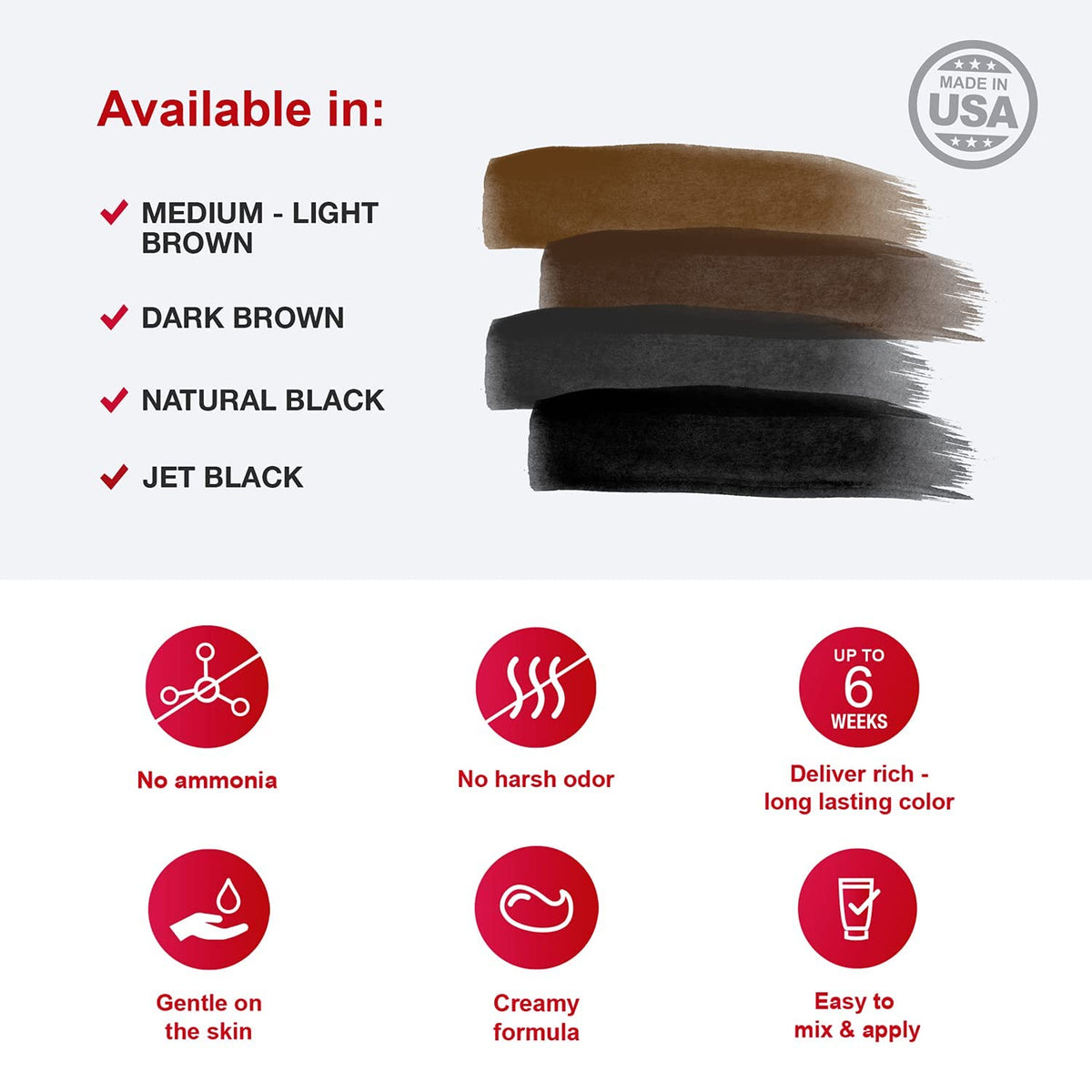 Godefroy ingredients and label view emphasizing gentle ammonia-free formula