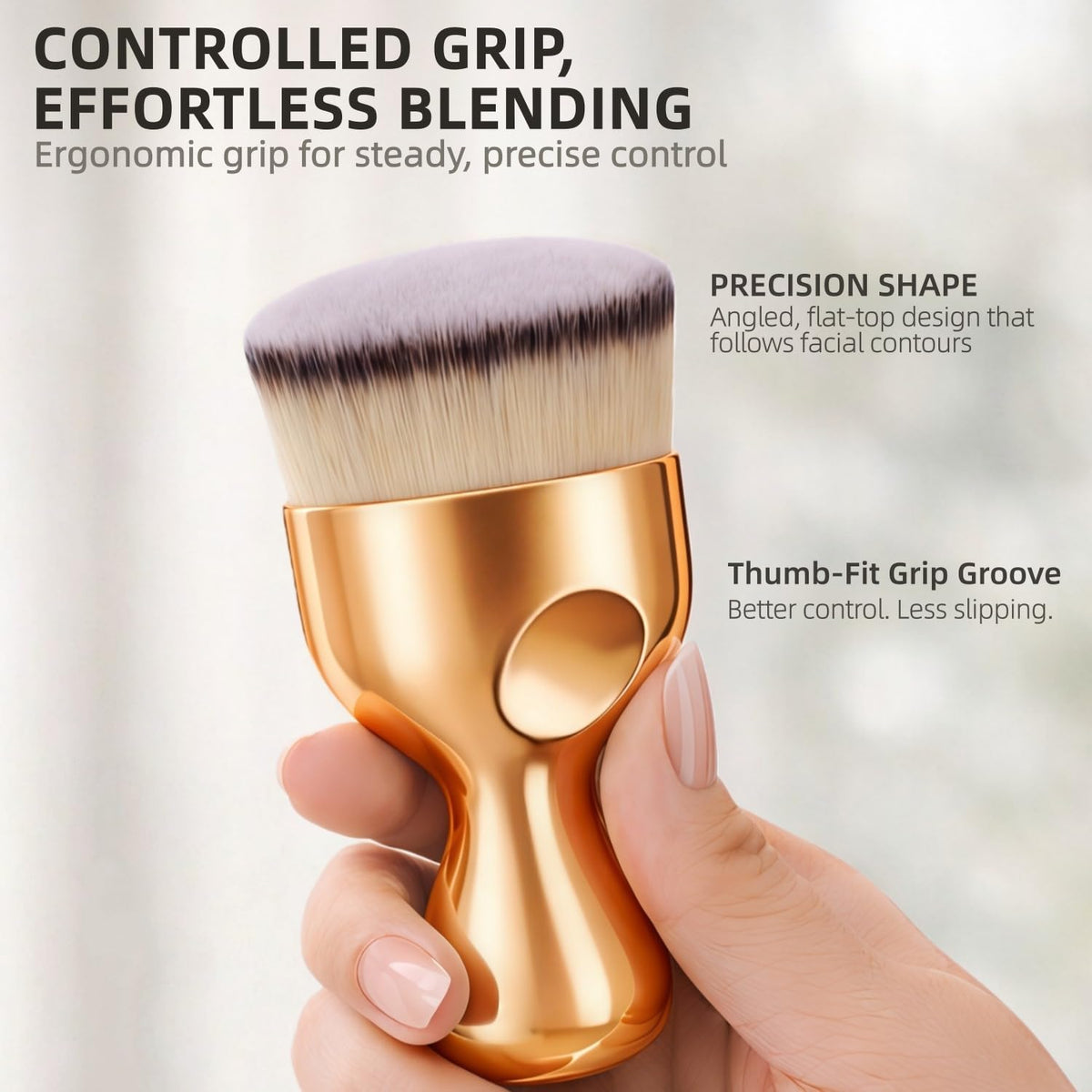 GOERTI handle detail showing ergonomic slip-proof grip for precise control