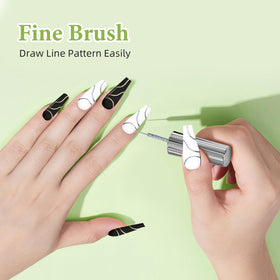 GOICC white and black swatches on nail tips showing high contrast for French designs