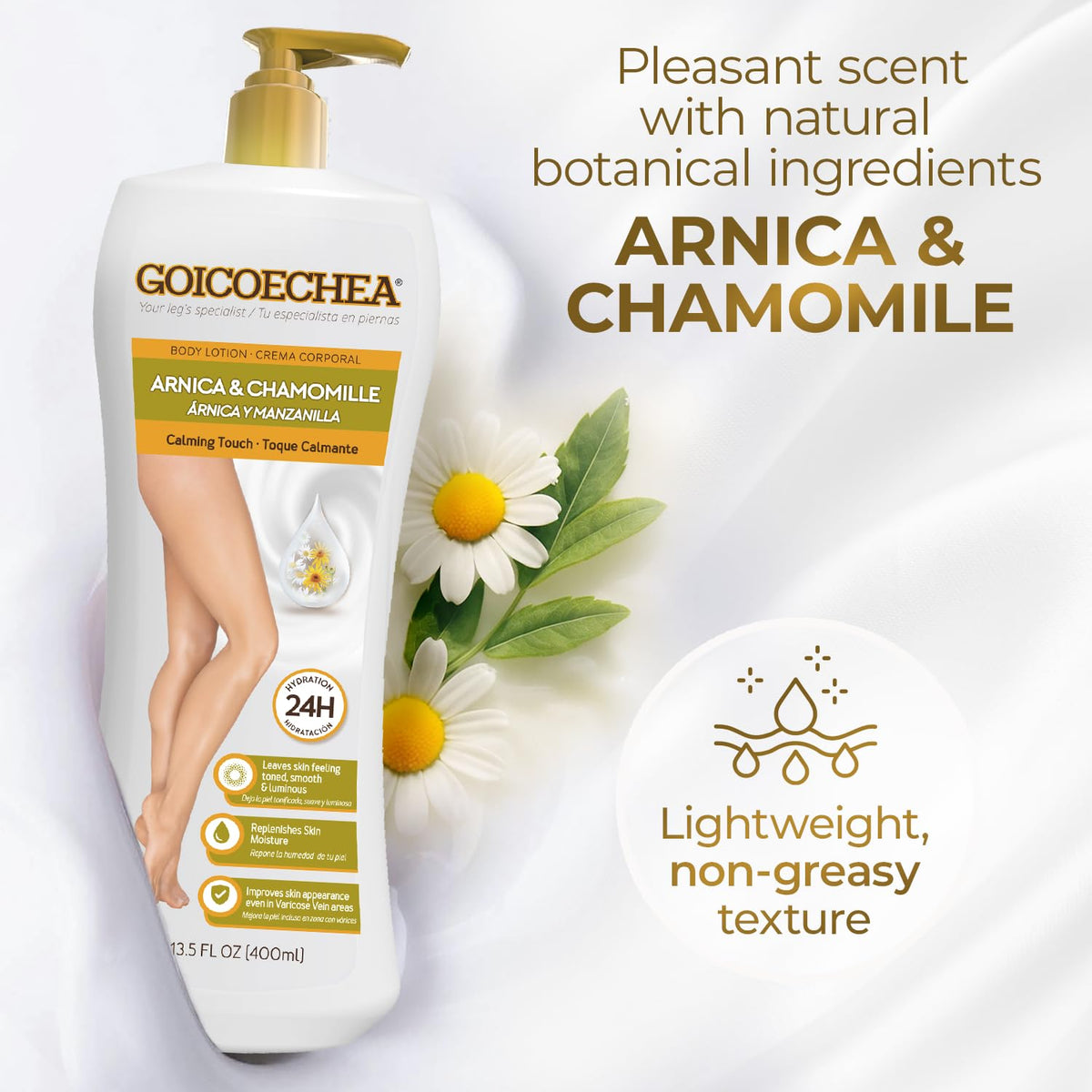 Goicoechea bottle in hand showing 13.5 oz portable size benefit