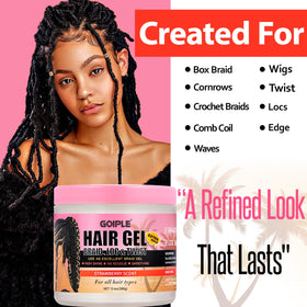 Goiple application on braids demonstrating easy spreading and reduced tension while styling