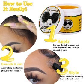 Goiple being applied at hairline demonstrating precise edge control benefit