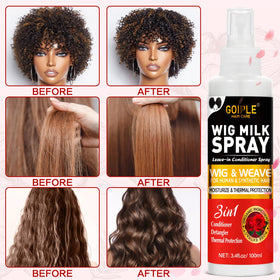 Goiple before-and-after wig strands showing detangling and shine restoration