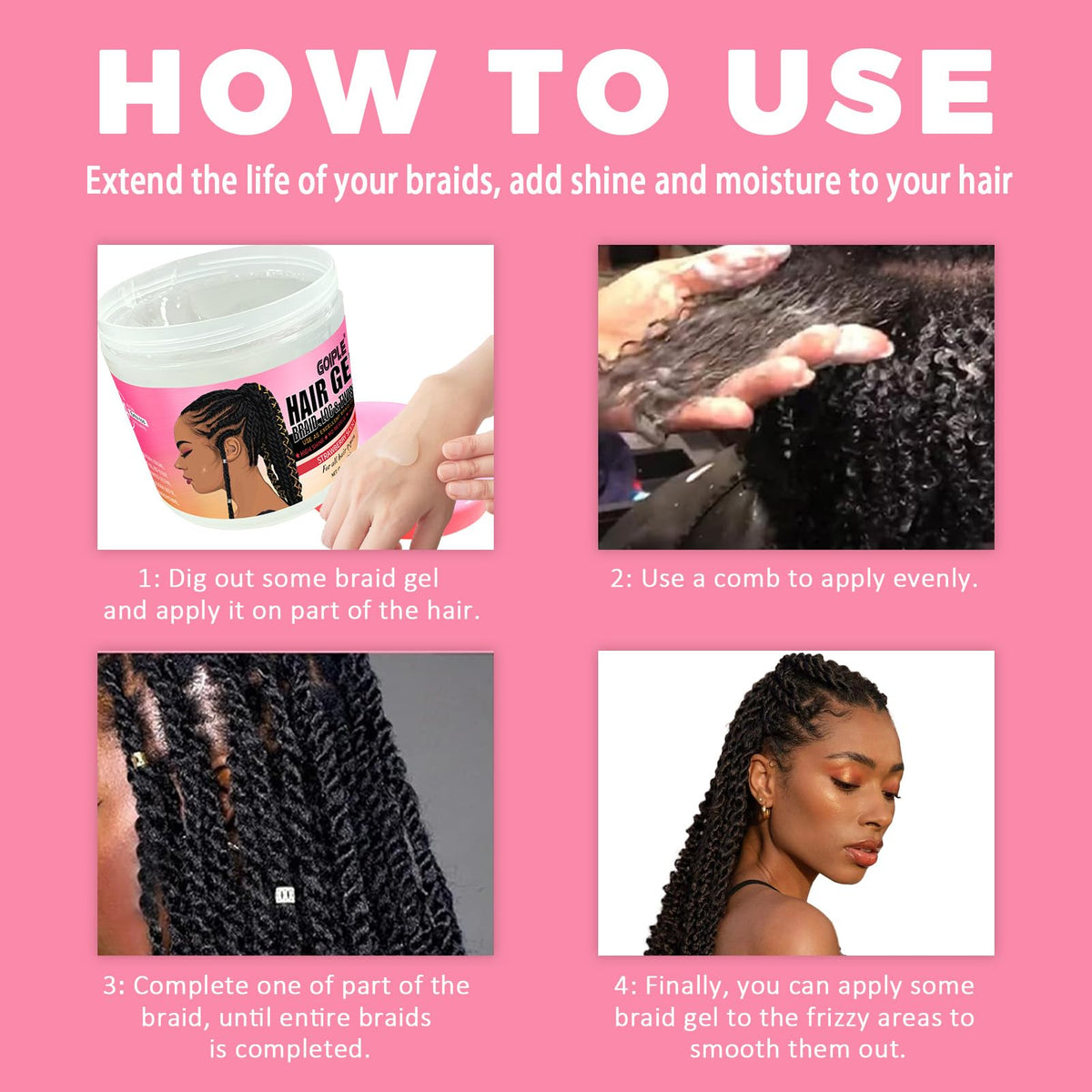 Goiple before and after twist comparison showing reduced frizz and defined twist hold