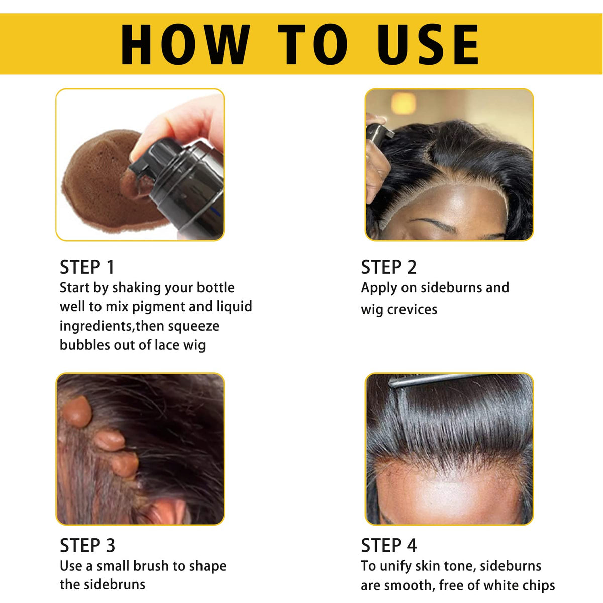 Goiple before and after wig part illustrating improved scalp realism