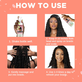 Goiple before-and-after braids showing improved shine and reduced frizz
