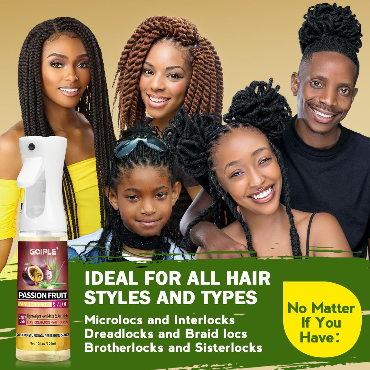 Stylist refreshing braids with Goiple for reduced frizz benefit