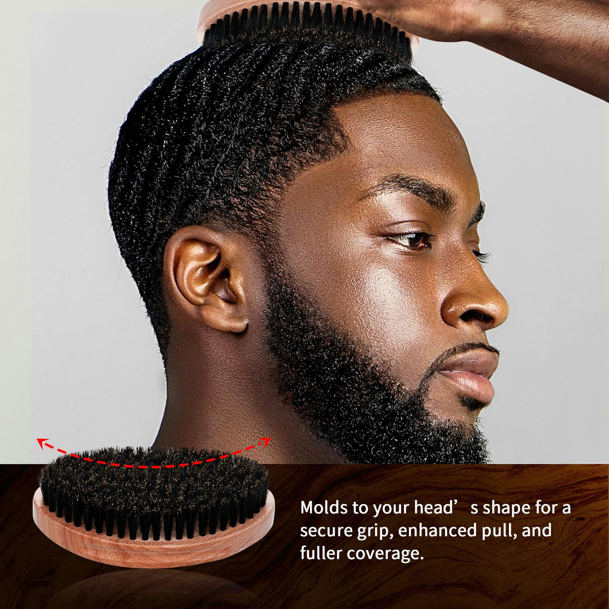 Goiple brush in use during wolfing showing improved wave alignment and tension