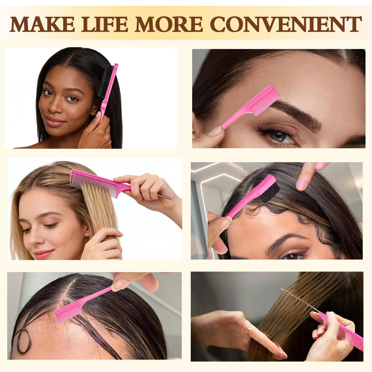 Goiple brush smoothing hair texture for reduced flyaways and frizz control
