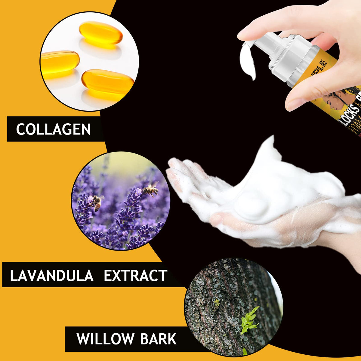 Goiple label close-up highlighting natural extracts and gentle formula benefit