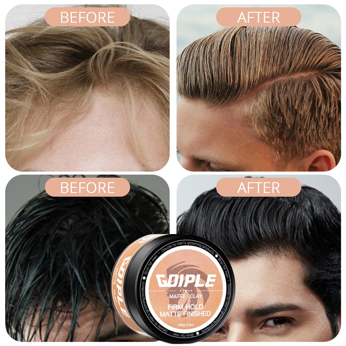 Goiple close-up hair showing matte texture and enhanced thickness