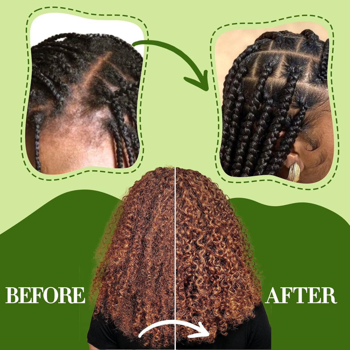 Goiple comb brushing action on locs showing even product distribution