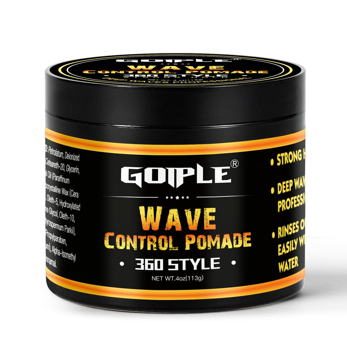 Goiple front jar showing 4oz label and strong hold benefits