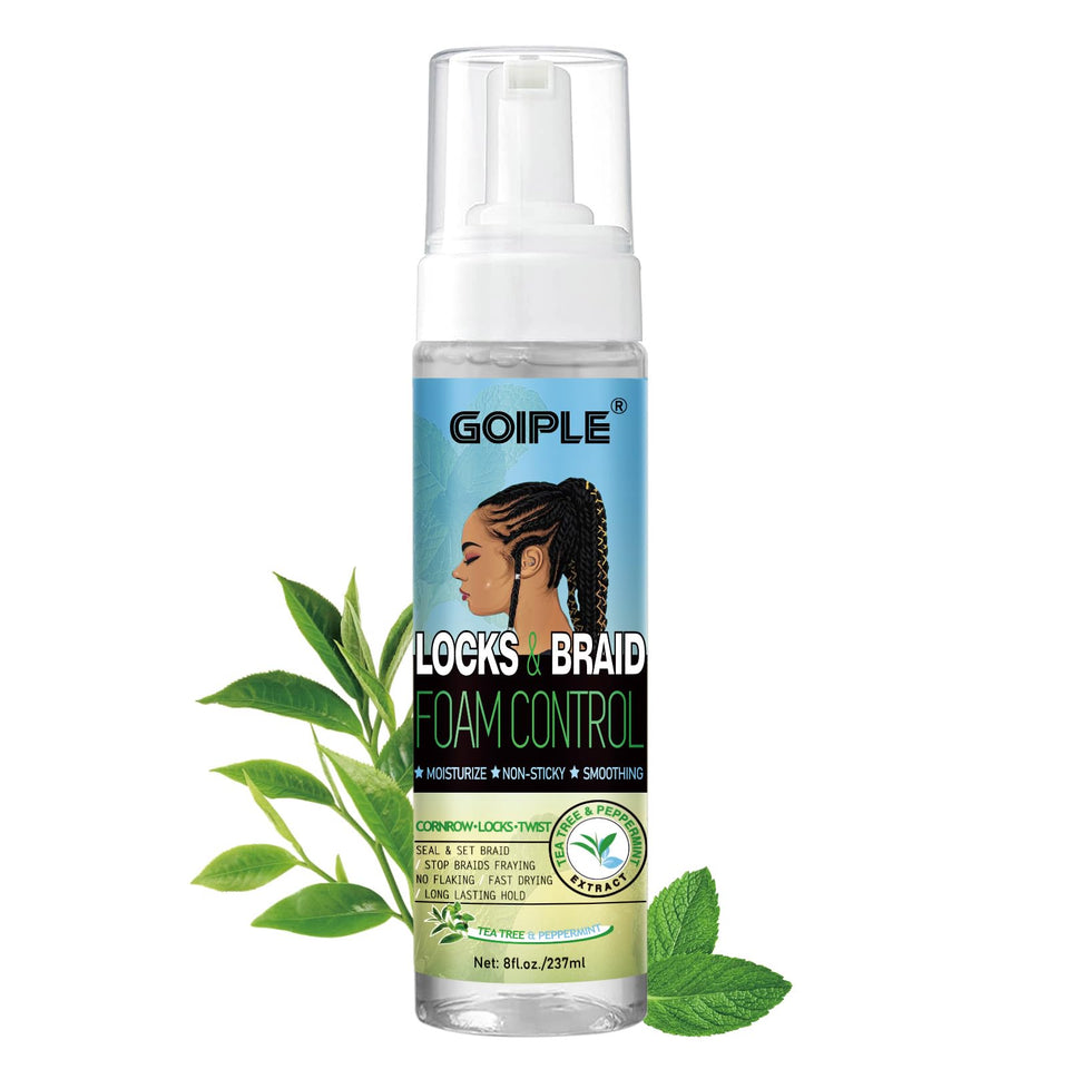 Goiple front packaging showing 8 fl oz braid mousse and benefits