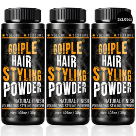 Goiple front packaging showing three compact styling powder jars and clear branding