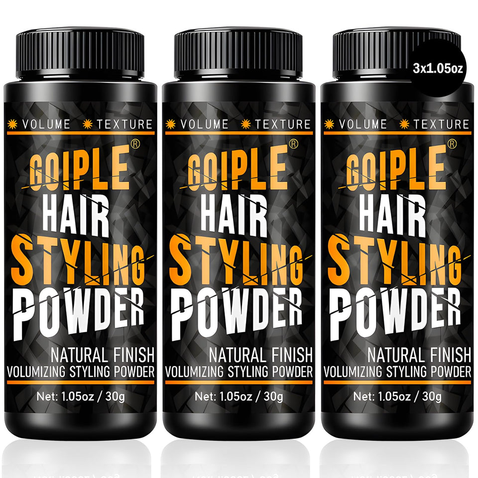 Goiple front packaging showing three compact styling powder jars and clear branding