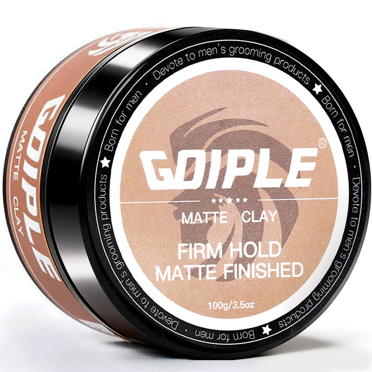 Goiple front packaging showing jar and label with matte hold benefit