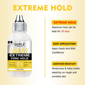 Goiple glue bottle closeup highlighting waterproof bond and clean finish benefit