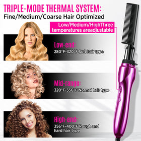 Goiple hot comb heat settings and controls visible for adjustable-temperature protection benefit
