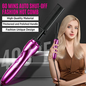 Goiple hot comb in use pressing lace front onto skin for natural-looking hairline benefit