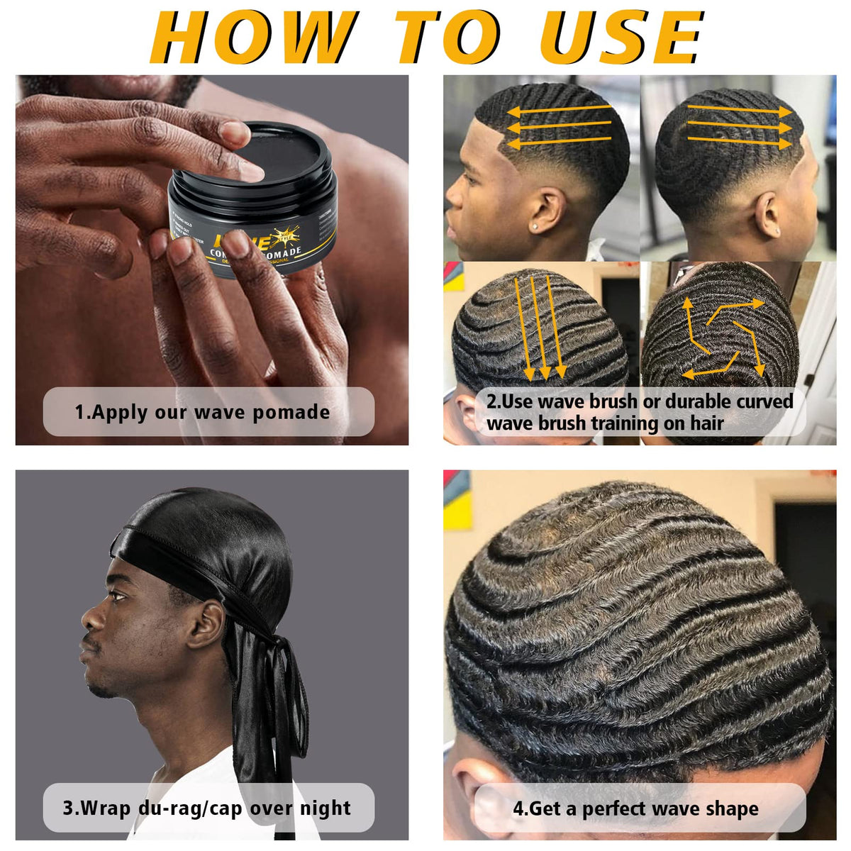 Goiple kit in use with brushing session to build consistent 360 waves