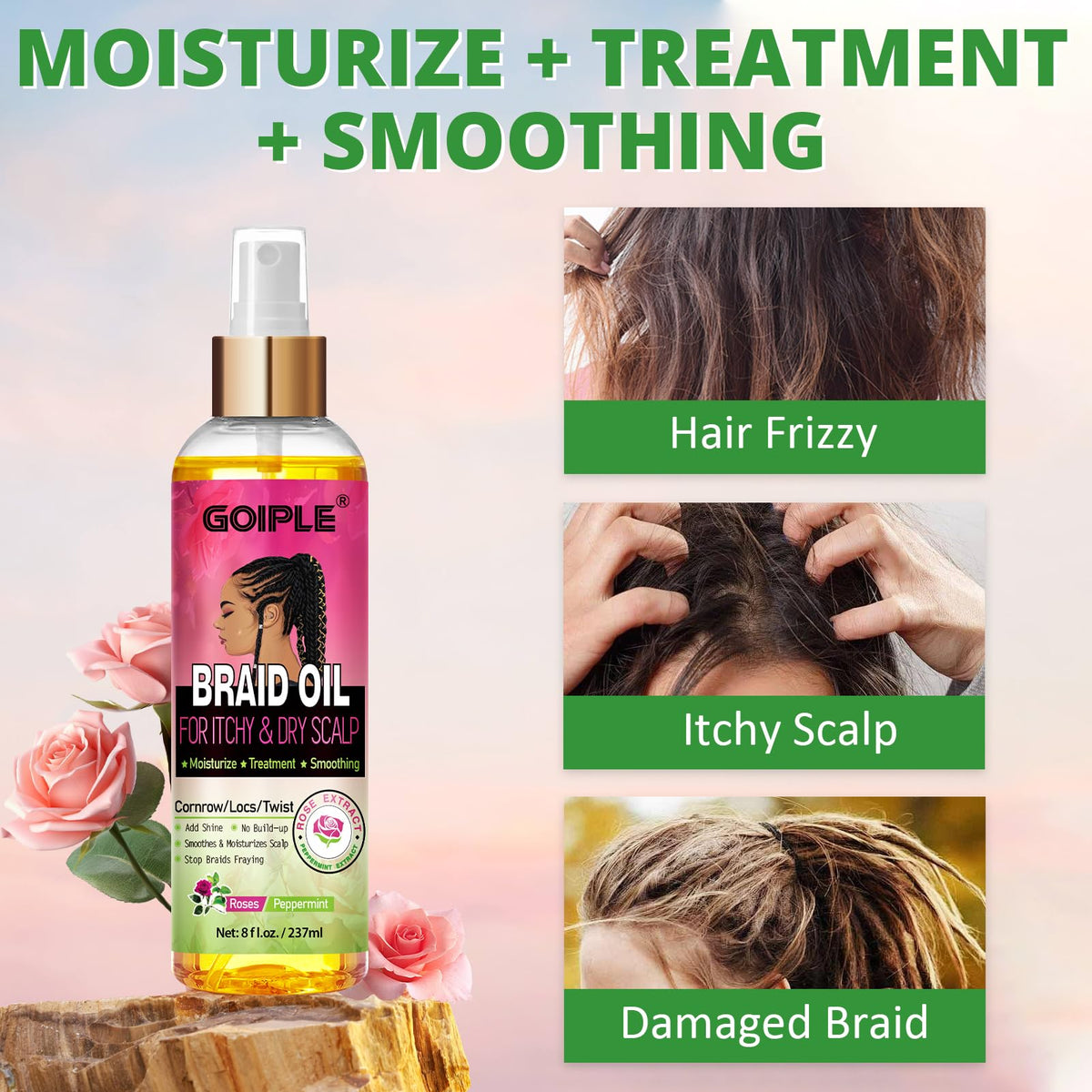 Goiple ingredients botanical display emphasizing natural moisturizers benefit