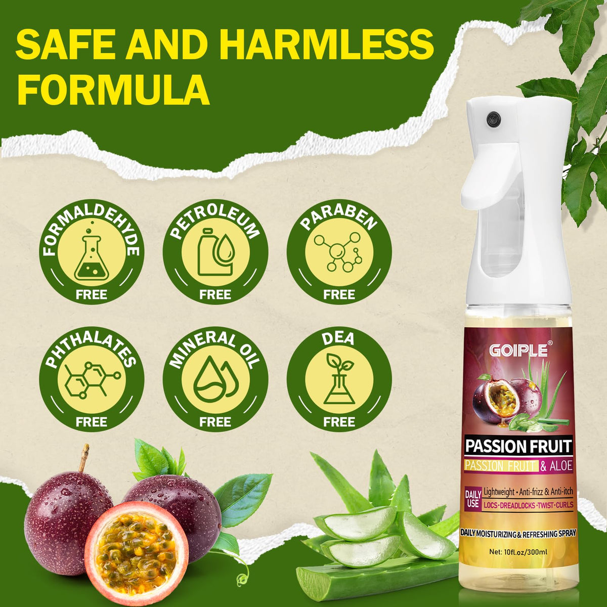 Goiple ingredient label detail highlighting passion fruit and benefits